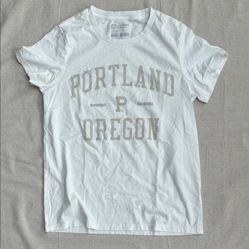 White Portland Oregon Graphic Short Sleeve Tee